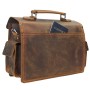 Full Grain Leather Small Briefcase Laptop Bag LB44