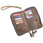 Full Grain Leather Long Shape Zipper Wallet A593