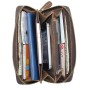 Full Grain Leather Large Zipper Clutch Wallet A875