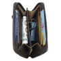 Cowhide Leather  Zippered Wallet A977