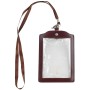 Cowhide Leather Double Side Passport Holder with String B182